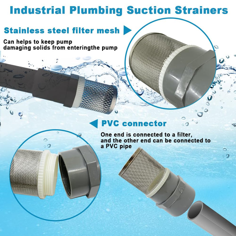 3 inch stainless steel filter DN80/3" Grey PVC Suction Strainers used to remove debris and reduce solid entry （1pcs） 3"DN80