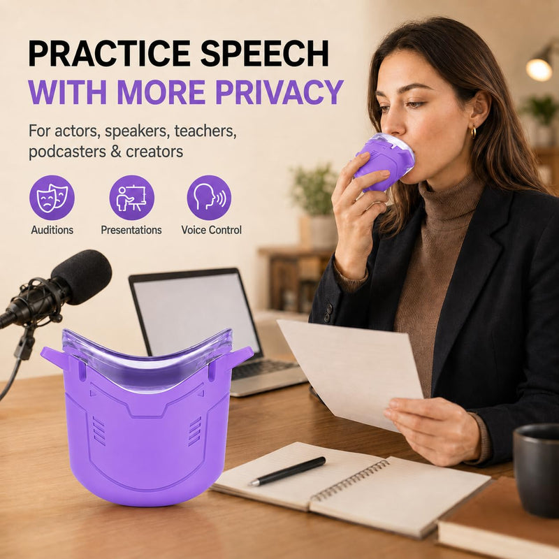 Purple Vocal Dampener for Singers, Portable Silicone Voice Practice Mask | Helps soften vocal projection for quieter singing, warm-ups, and speech practice at home or on the go. Purple