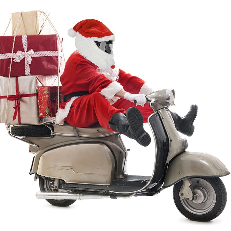 Christmas Santa Motorcycle Helmet Cover,Nativity Helmet Cover Santa Claus Xmas Hat Decoration Accessories for Men Santa helmet cover