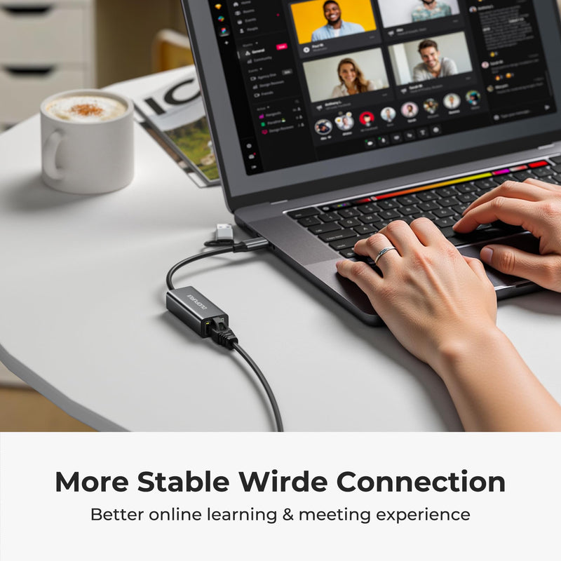 USB to Ethernet Adapter,USB C to RJ45 1 Gigabit LAN Network Adapter,Aluminum Case,Ethernet Adapter for Laptop,MacBook Pro/Air,Surface Pro,iPad,XPS,Windows 11/10/8/7,MAC OS