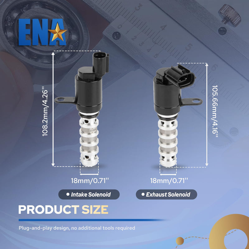  [AUSTRALIA] - ENA Engine Variable Valve Timing Solenoid Compatible with Hyundai Santa Fe Sport Tucson Kia Optima Forte Koup L4 2.0L 2011-2018 Intake Exhaust Camshaft Position Actuator Solenoid for 918-036 Set of 2