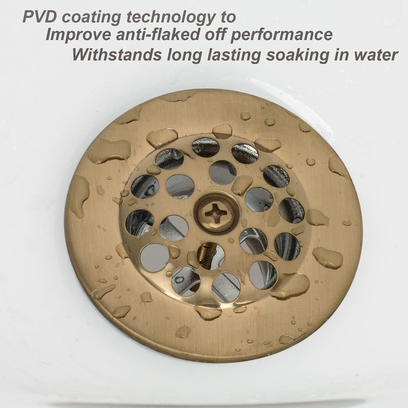 Champagne Bronze Trip Lever Tub Trim Kit Set with Trip Lever Overflow Face Plate, No putty Gasket, Trip Lever Bathtub Drain with Strainer, Overflow and Matching Screws, No putty installation Artiwell Champagne Bronze