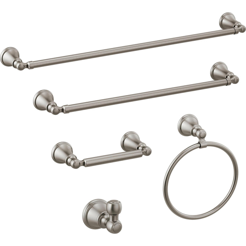 Delta Woodhurst (1-Pack) Toilet Paper Holder Brilliance Stainless Steel Tissue Roll Holder for Bathroom Organization and Storage Pivoting Toilet Tissue Holder Wall Bathroom Accessories 73250-SS (Pack of 1)