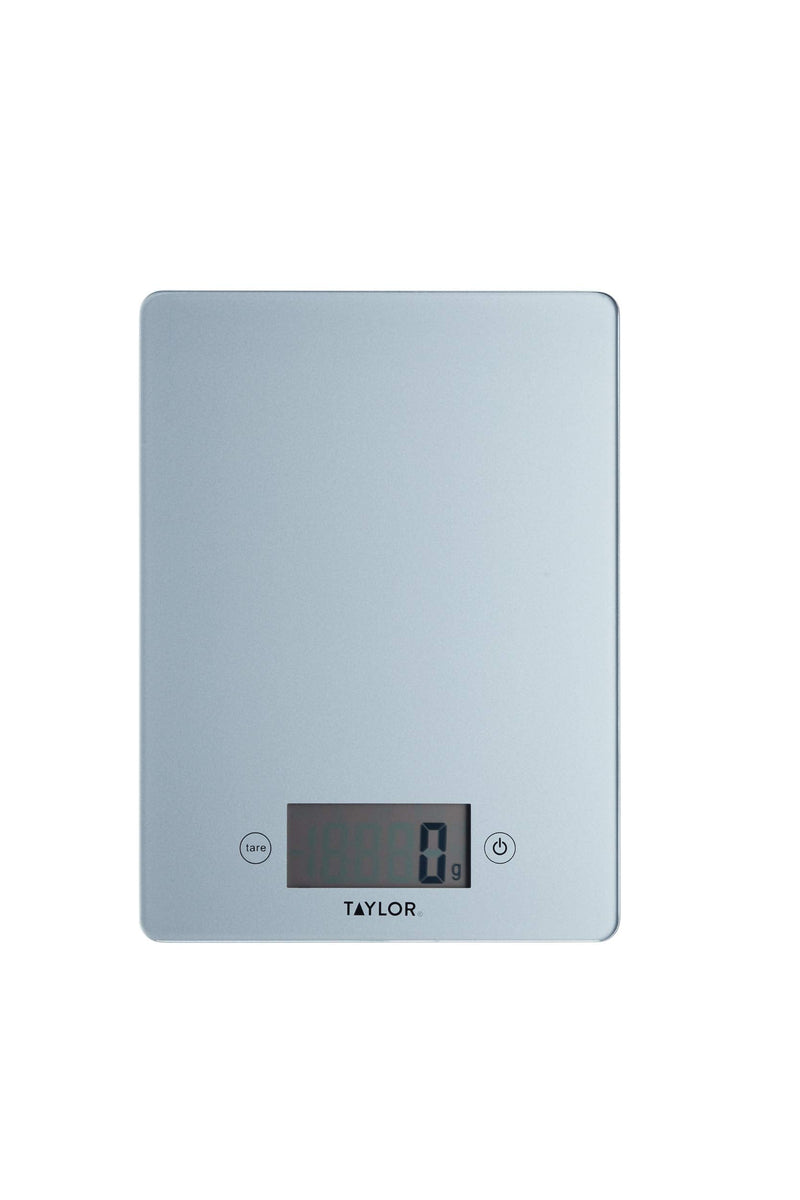 Taylor Pro Digital Kitchen Food Scales with Ultra Thin Design, Compact Professional Standard Tare Feature with Precision Accuracy, Pewter Glass, Weighs 5 kg Capacity, Grey Pewter-Effect