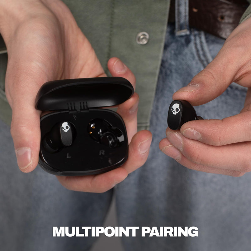 Skullcandy Smokin’ Buds 360 Wireless Noise Isolating Earbuds - True Black | In-Ear Fit, Bluetooth, 20 Hours Battery, IPX4 Sweat and Water Resistant, Microphone for iPhone Android, Commuting, Studying