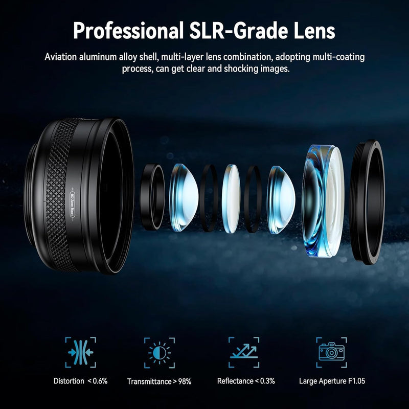 Macro Lens Kit for Smartphone, 10-20X Micro Phone Lens with Universal Lens Clip, HD Magnifier Photography Lens for iPhone Android Phone (Fits for Almost All Phone), Phone Macro Lens Attachment Blue