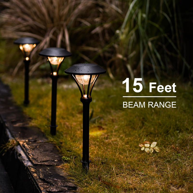 GOODSMANN Low Voltage Pathway Lights Landscape Lighting Outdoor Path Lights Wired LED 1W 60 Lumens 3000K Aluminum Housing Walkway Driveway Light with Stake Connector LED 1PK