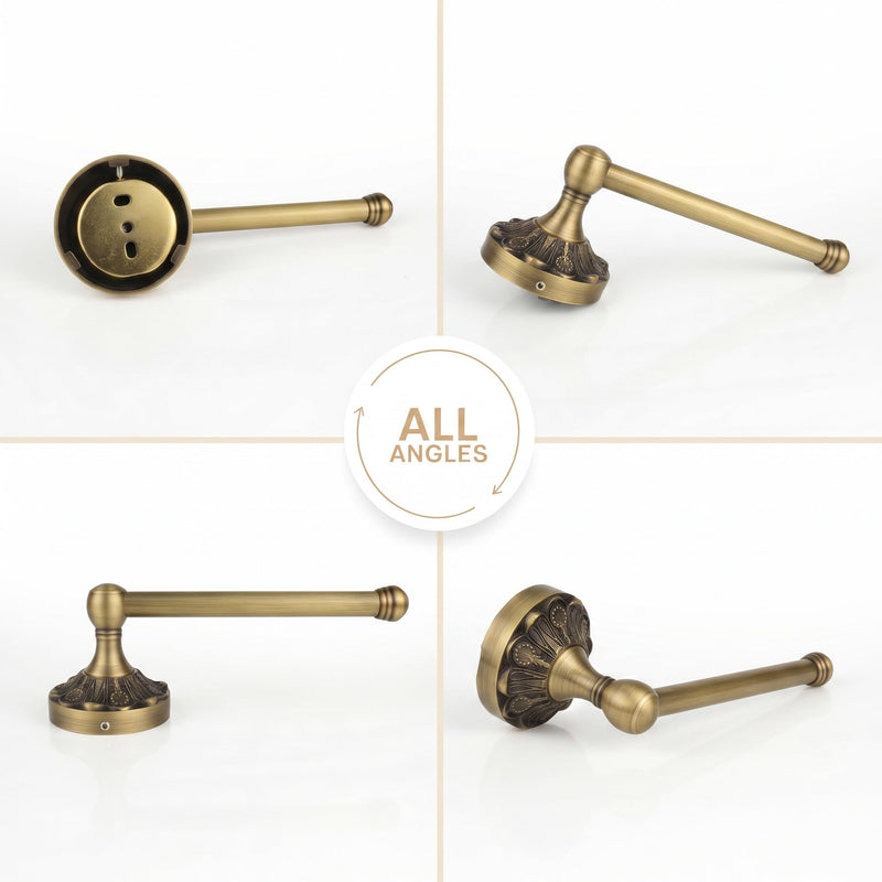 Antique Brass Toilet Paper Holder Wall Mount,Vintage Toilet Paper Holder,Antique Bathroom Accessories Toilet Roll Holder Toilet Tissue Holder Floral