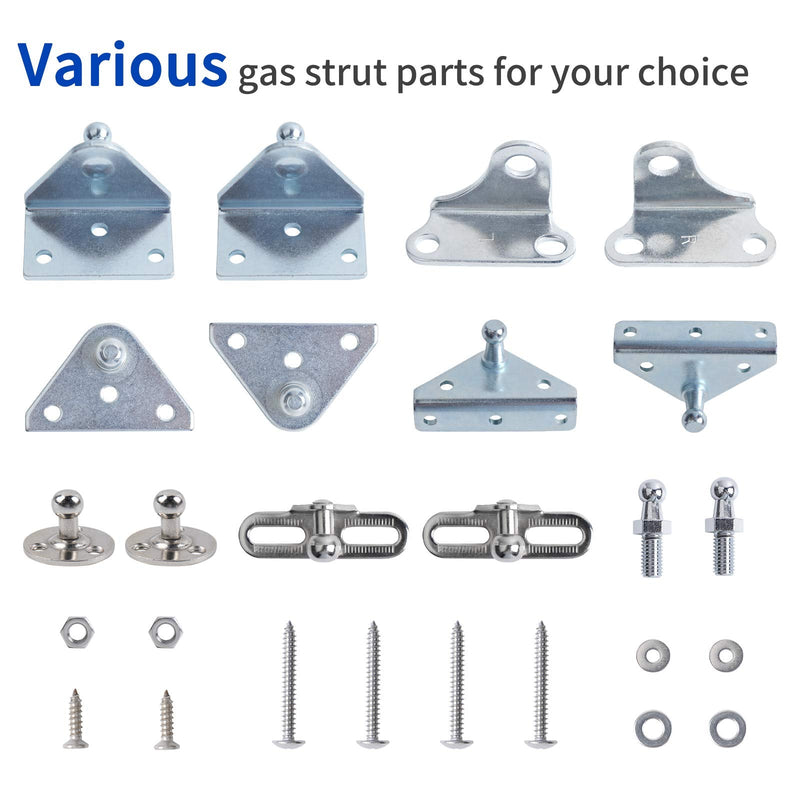 OTUAYAUTO YAQLS01 Gas Strut Mounting Brackets - 10mm Ball Stud with Screws (Pack of 4) Angled Flat Gas Strut Mounting Brackets (pack of 4)
