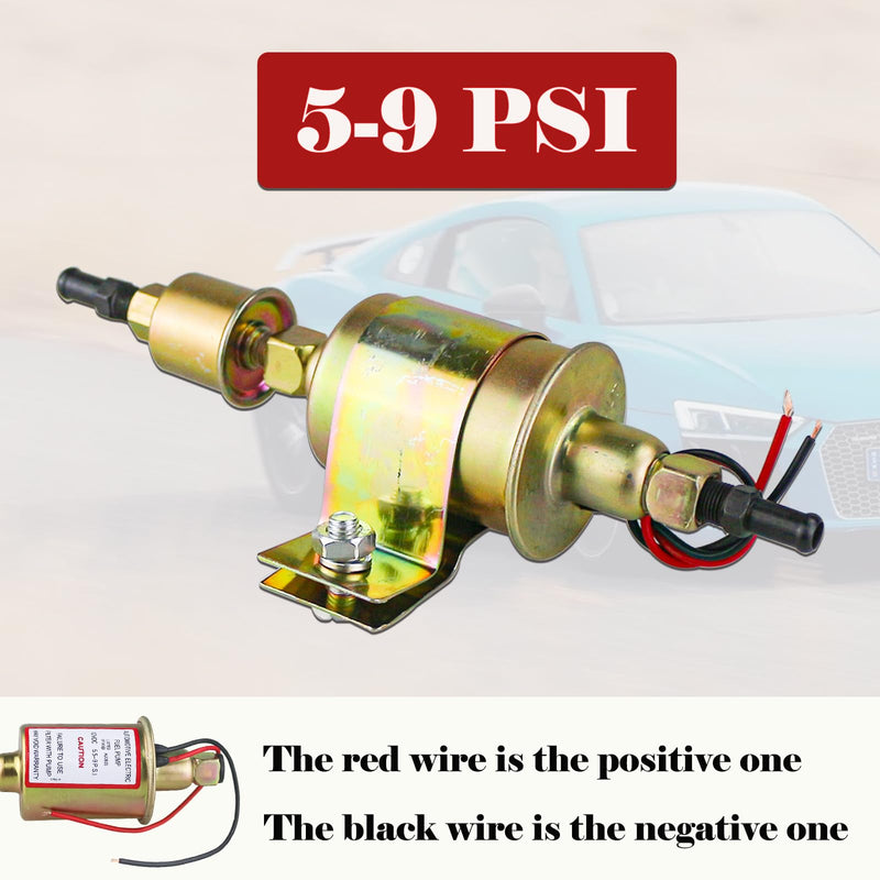 Universal Electric Fuel Pump 5-9 PSI 30GPH 12V DC E8012S Gasoline and Diesel Fuel Pump for Carburetor Engine E8012S, FD0002, P60430, EP12S, 6414671 5-9 PSI 12V
