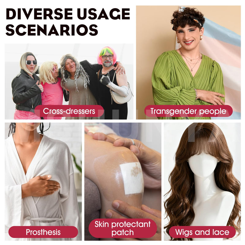 Breast Form Adhesive, Medical Adhesive Spray, Adhesive Spray for Skin, Strong Adhesion, Waterproof and Durable, Suitable for Breast Forms, Transgender People and Cross-Dressers, 3.5 Oz