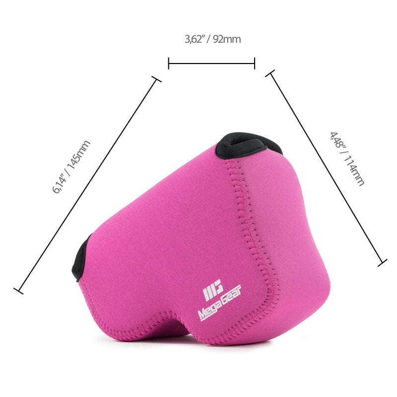 MegaGear ''Ultra Light'' Neoprene Camera Case Bag with Carabiner for Nikon COOLPIX B500 Digital Camera (Hot Pink) Hot Pink