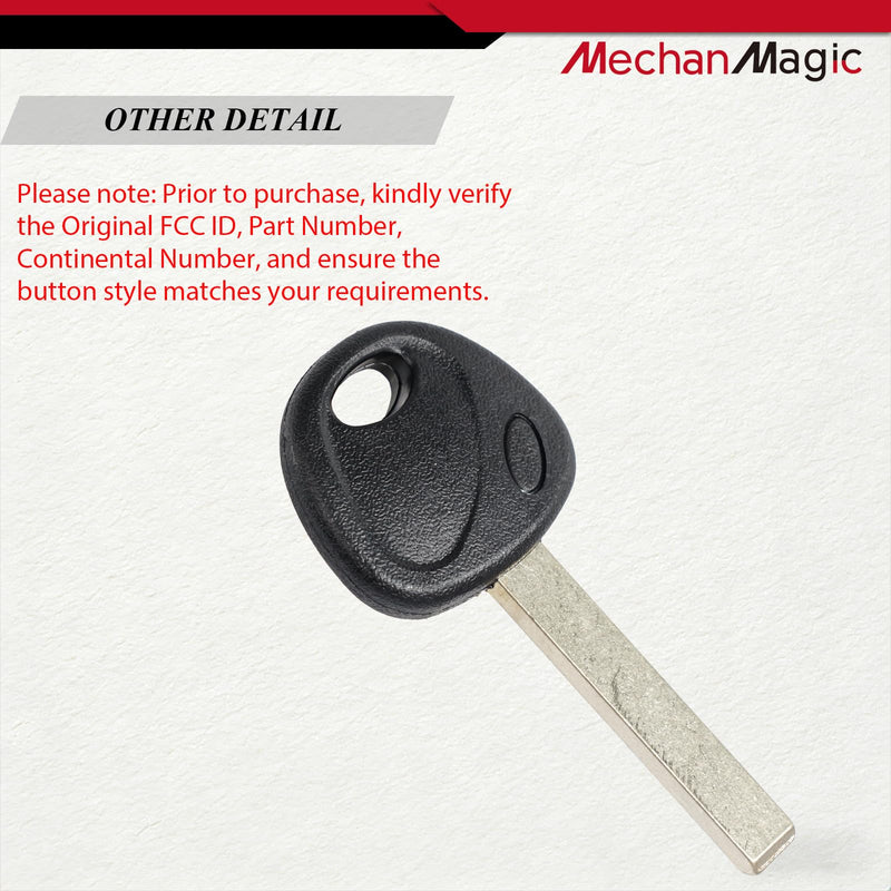 KK12P Uncut Plastic Head Key Fits for Hyundai Elantra Accent Santa Fe Ioniq Kia Forte NIRO Optima Rio Ignition Blank Car Door Key KK12-P (Set of 2)