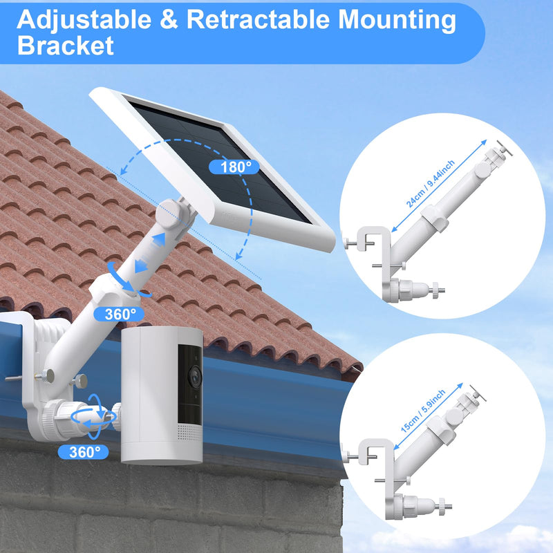 UYODM Gutter Mount for Ring Solar Panel and Cameras, Stick Up Cam, Stick Up Cam Pro, Outdoor Cam Plus Battery, Spotlight Cam Plus/Pro 1 Pack