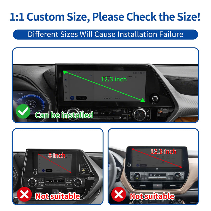 Car Phone Holder for Toyota Highlander 2020-2025 Accessories 12.3-inch Screen，Car Mount，[Strongest Magnets] 360° Rotation [Adjustable Extended Arm]，Compatible with All Cell Phones for Highlander 2020-2025（12.3-inch screen only）