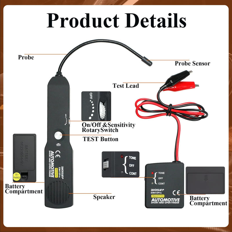 Automotive Electrical Open and Short Finder Circuit Tester Wire Tracker Circuit Breaker Finder