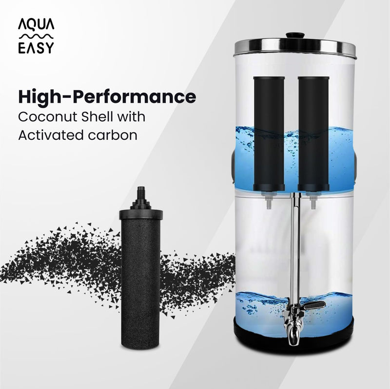 AquaEasy BB9 Activated Carbon Water Filter Candle (Pack of 2) Replacement Gravity Water Filter Candle Compatible With Gravity Filter System (Pack of 2)