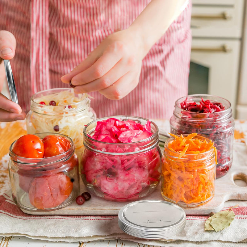 100 PCS Canning Lids Wide Mouth,3.42in Mouth Mason Jar Lids,Ball Jar with Lids with Leak proof Airtight Seal Rust Proof Split,Wide Mouth Mason Jars Food Grade,Canning Food 87MM Wide Mouth - 100Pcs