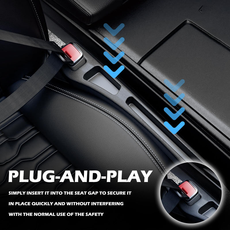 2PCS Car Seat Gap Filler Organizer,Multi-Purpose Car Seat Gap Fillers with Seats Belt Holes & Phone Holder,Universal Console Catcher Between Seats Cars Interior Accessories