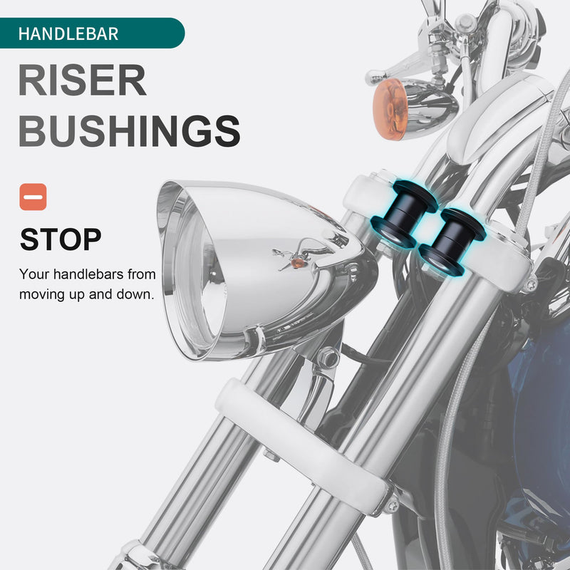 MoKitDora Handlebar Riser Bushings Damper Kit for 1983-up Harley Touring Road King Electra Street Glide FLHR FLTR FLHX FLHT & 2018-up Softail Deluxe Breakout Heritage Street Bob Fat Boy Low Rider