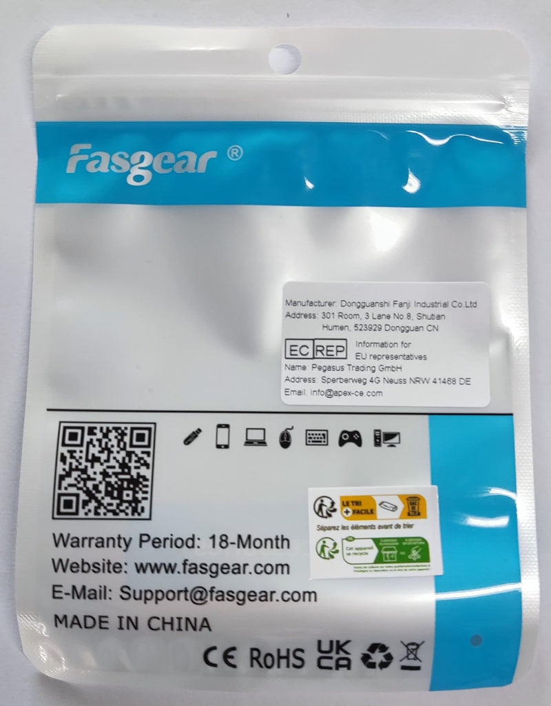 Fasgear Short USB 4 Cable 6-inch/15cm 100W 40Gbps USB C to USB C Cable with 5K@60Hz Video Output Compatible for Thunderbolt 4/3 Port MacBook Pro Mac mini External SSD Hub Docking Monitor Display eGPU