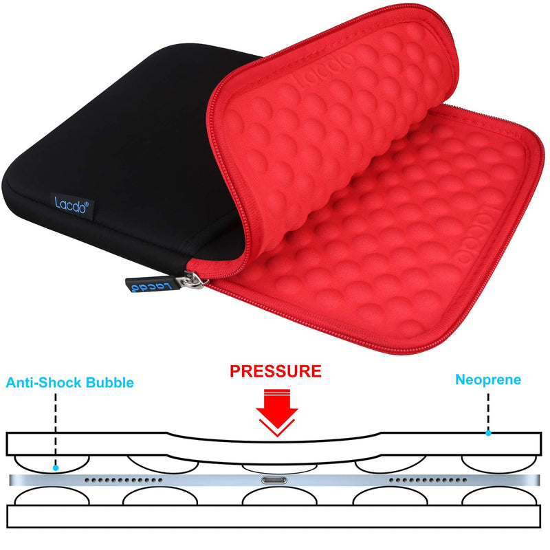 Lacdo Tablet Sleeve Case for 11 inch iPad Pro M4 / 11 inch iPad Air M2 / 10.9 inch iPad / 10.2" iPad / 10.9" iPad Air / 10.5 iPad Pro Air, 11 inch Samsung Galaxy Tab A9+ Bag, Fit Magic Keyboard, Red 9-11 Inch