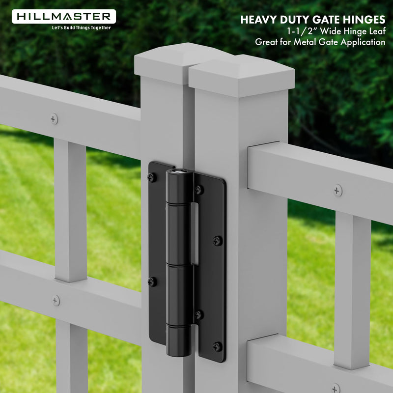 5-3/4" Self Closing Aluminum Gate Hinges for Metal Gates,Heavy Duty Fence Door Hinges for Pool Gate, Adjustable Tension Hinges for Vinyl Fence,Hinges for Indoor Outdoor,Gate Hardware,2Pack,Matte Black
