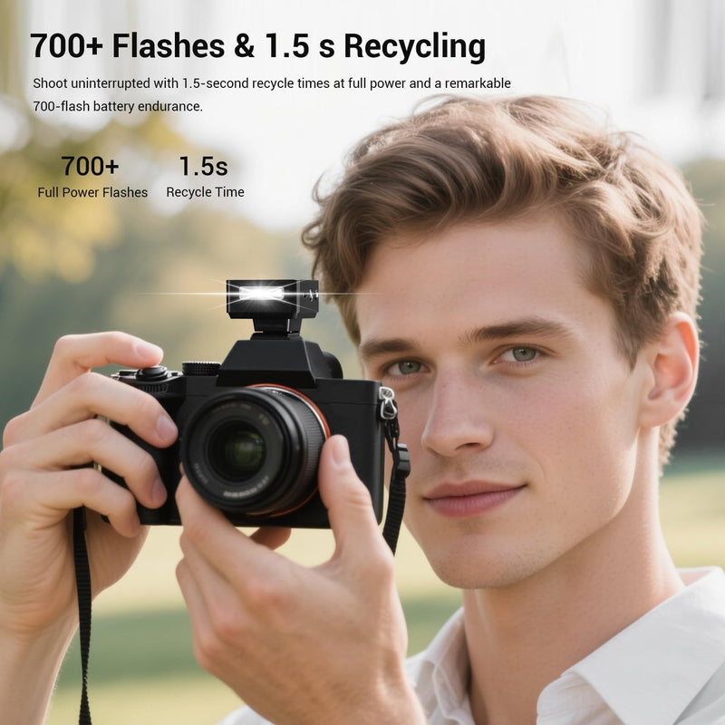 Godox iT20-N Ultra-Compact Camera Flash - Upgraded from iM20 with TTL Function & Magnetic Accessories, 45g Lightweight, 700+ Flashes, 1.5s Recycling, USB-C Charging, Compatible with Nikon Cameras Godox IT20-N