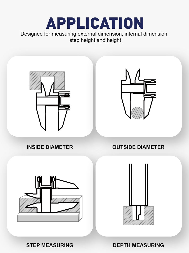 6'' Rechargeable Digital Caliper, All Metal & Long Lasting Design | Digital Vernier Caliper Measuring Tool with 0.001'' Accuracy, LCD Backlight Screen, Fast Type-C Charging & Auto-Off Design