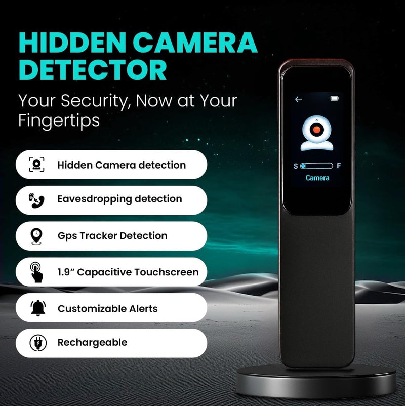 Hidden Camera Detectors – 4/5/7 Mode Touchscreen RF Detector, GPS Tracker Detector & Spy Camera Finder for Hotel, Home, and Car Security 7 Mode – Touch Screen + Alarm + Premium