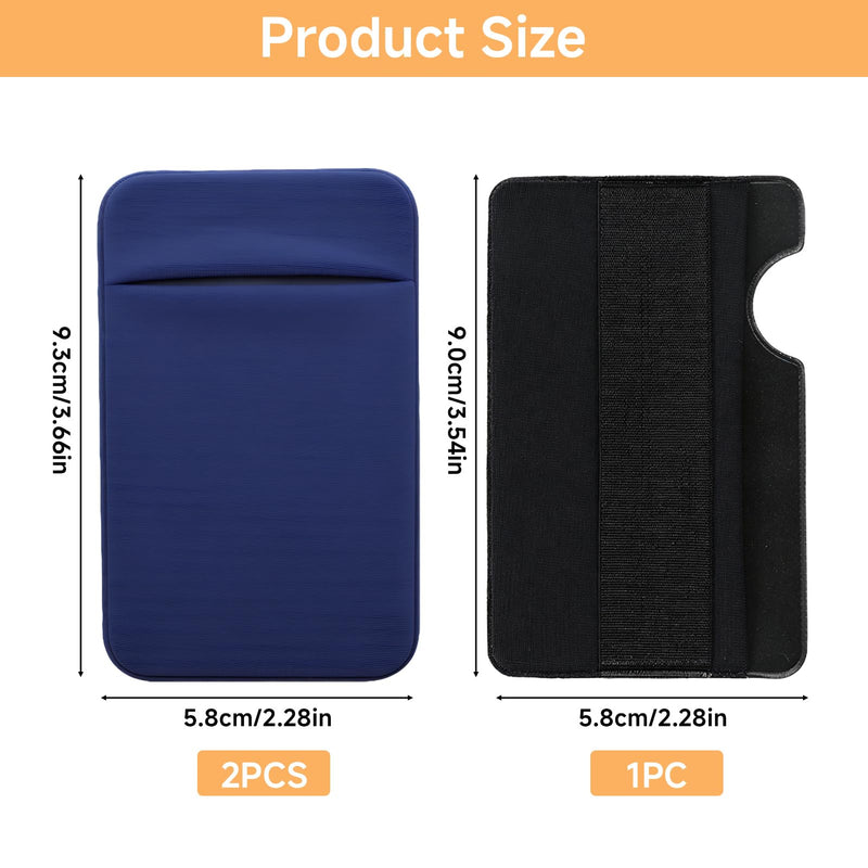 3 Pack Cell Phone Card Holder, Stretchy Stick on Wallet for Back of Phone, Self Adhesive Card Holder with Flap for Credit Cards ID, No Wallet Needed Compatible with Most Smartphones