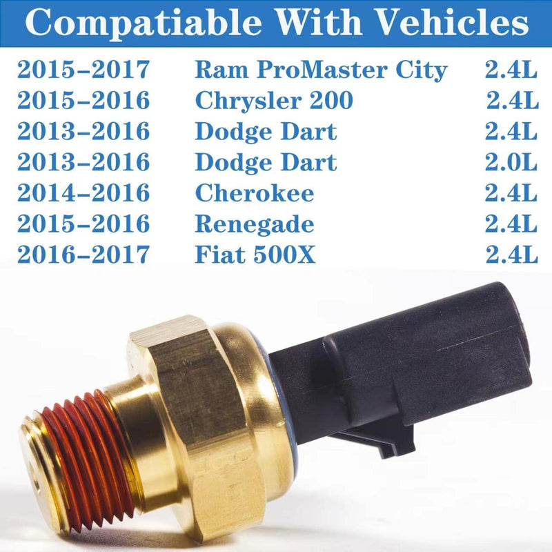 68145662AB For Dodge Dart Ram 1500 Transmission Engine Oil Pressure Sensor Switch Oil Sending Unit 2.0 2.4L Chrysler 200 Jeep Cherokee Renegade 68145662AA 926552 926-552 2015 2016 2017 15 16 17