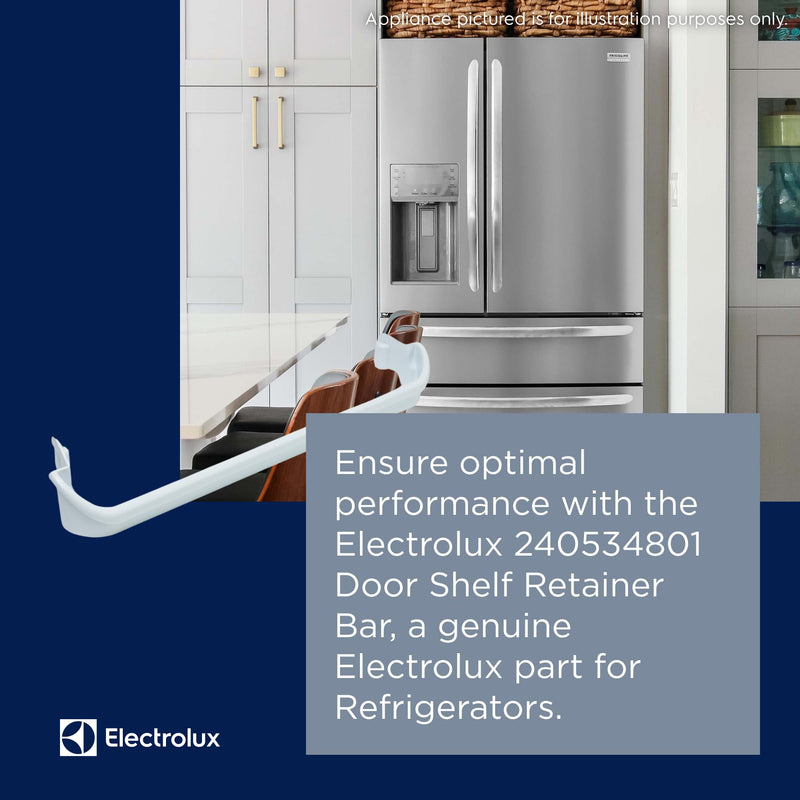 Electrolux 240534801 Door Shelf Retainer Bar for Refrigerators, White