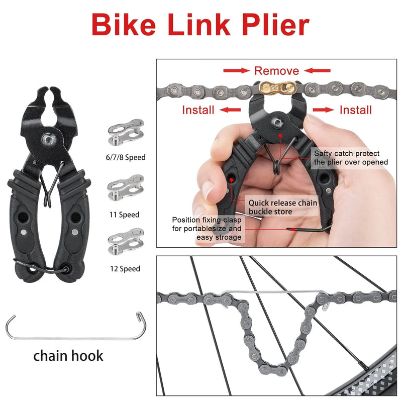 Bicycle Repair Tool Kit with Bike Pump & Saddle Bag - Bike Tool Kits for Repair and Maintenance at Home or on the Road - Bike Tire Repair Kit