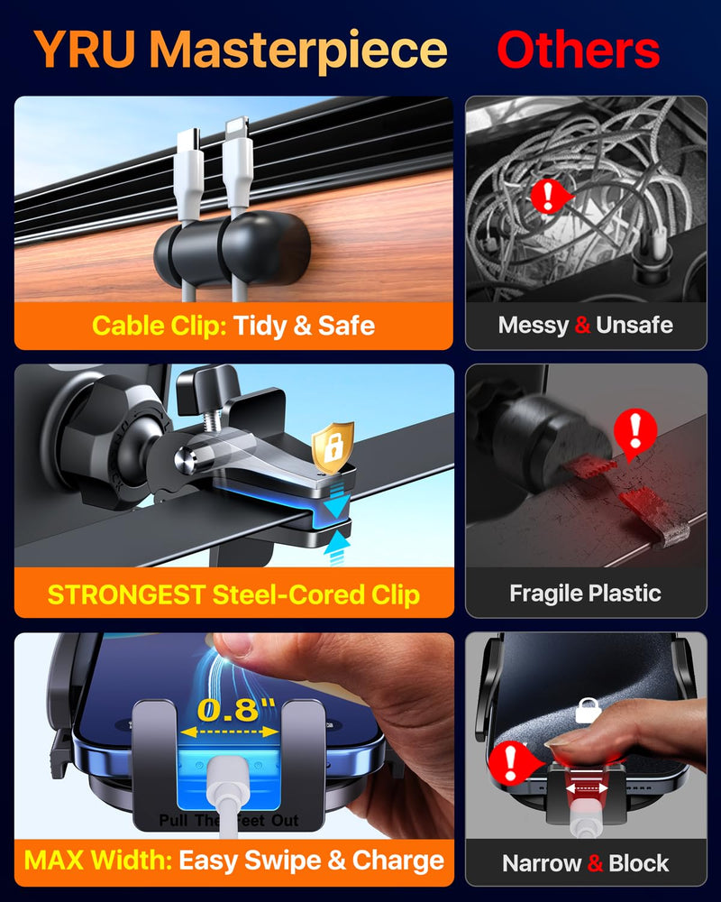 【2026 BEST & Military-Grade】Car Phone Holder Mount,【360° Rotatable Suction & 100+LBS Safest Strongest & Patent Certs】Dashboard Windshield Vent Truck Stand for iPhone 17 16 Pro Max Samsung, Matt Black