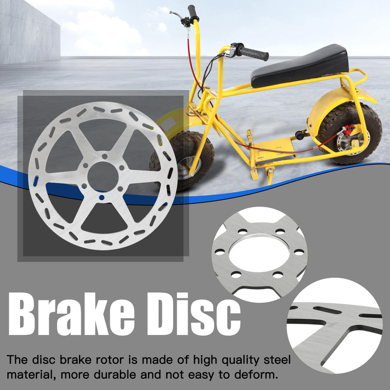 YOXUFA 180mm Mini Bike Disc Brake Rotor with Pads Replacement for Baja Doodle Bug DB30 CT100U CC100X 97cc 98cc 100cc Engine Motovox MBX10 MBX11 Mega Moto 80cc 105cc RT100 Mini Bike Powersports Parts