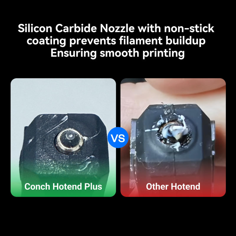 Phaetus Upgrade Conch Hotend/Conch Hotend Plus EndCoat Nozzle/Silicon Carbide Nozzle with Heating Block Thermistor for Bambu Lab X1,X1C 3D Printer 0.4MM (X1 Series) X1 Series