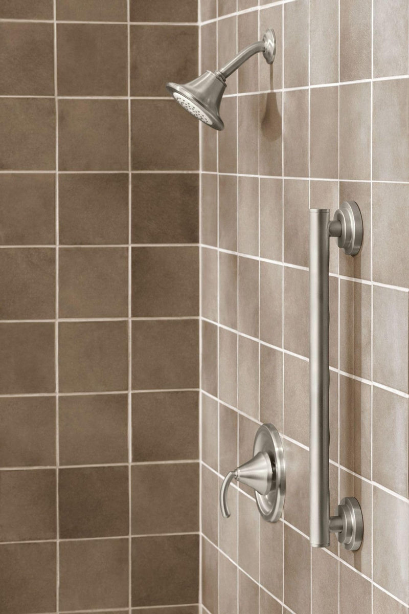 Moen Iso Brushed Nickel Bathroom Safety 18-Inch Stainless Steel Modern Sturdy Grab Bar, YG0718BN 18 Inch