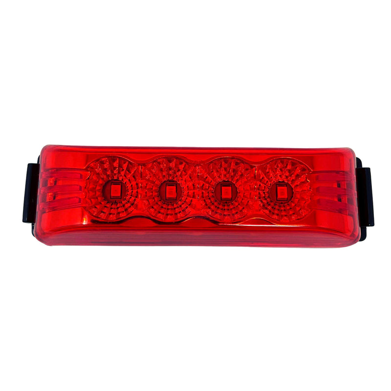  [AUSTRALIA] - [4"x1" Red Thin line Trailer Led Side Marker and Clearance Lights 4 LED with Reflectors Submersible Sealed 12V Surface Mount for Truck Trailer Boats, Rectangular (10x Red) 10x Red