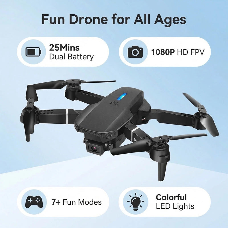 Drone with Camera 1080P HD,FPV Foldable Mini Drone for Adults （Black） | Drone with Camera 1080P HD,FPV Foldable Mini Drone for Adults