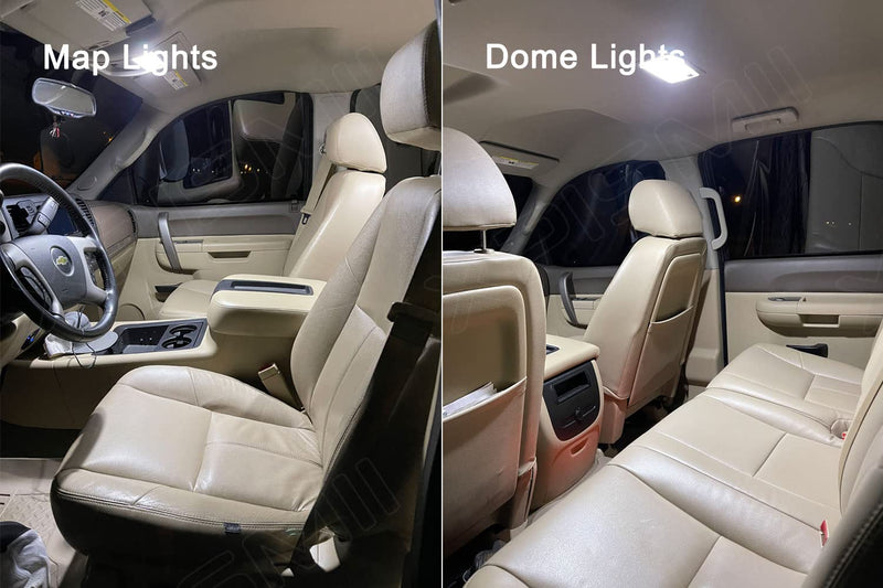 12 Piece 6000K White Interior LED Light Kit Package Replacement for Chevy Chevrolet Silverado/GMC Sierra 1999 2000 2001 2002 2003 2004 2005 2006, with Placement Diagram and Install Tool