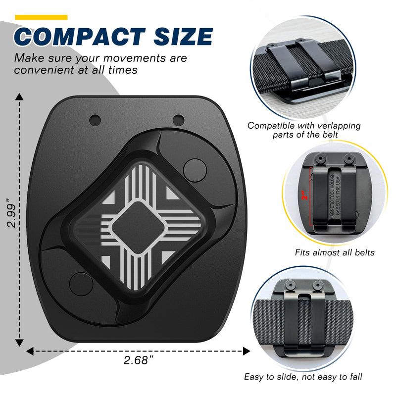 Magnetic Tool Holder for Belt, Strong Magnet Tool Clip for Men, for Dad, Heavy Duty Magnetic Belt Clip Holds Hammers, Screws, Nails, Screwdrivers, Wrenches, Cool Gadgets for Men 5210-2P