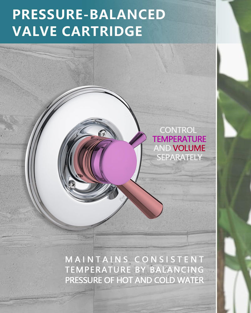 Shower Trim Kit Compatible with Delta 17& 1700 Series, Shower Cover Plate with Handle, Chrome(Valve& Catridge Not Inclued)