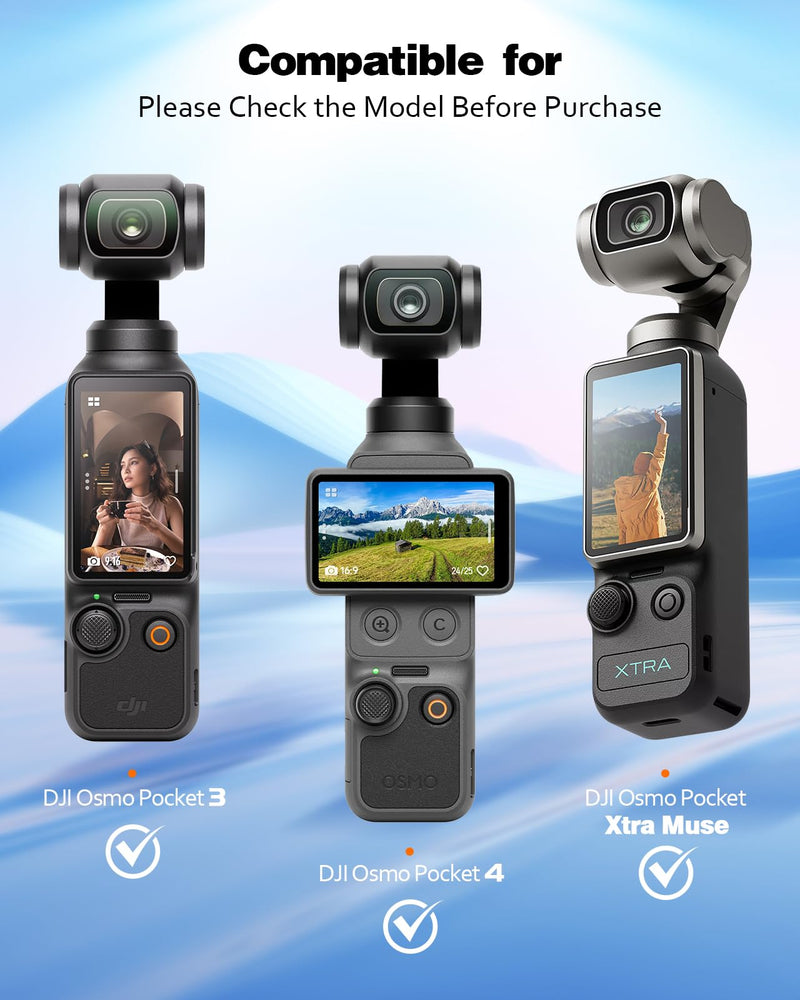 LK 2+2 for DJI Osmo Pocket 4/3/Xtra Muse Screen Protector+Lens Protector | Top 9H Tempered Glass, Anti-Reflective film HD Ultra-thin, Touch Sensitive Clear