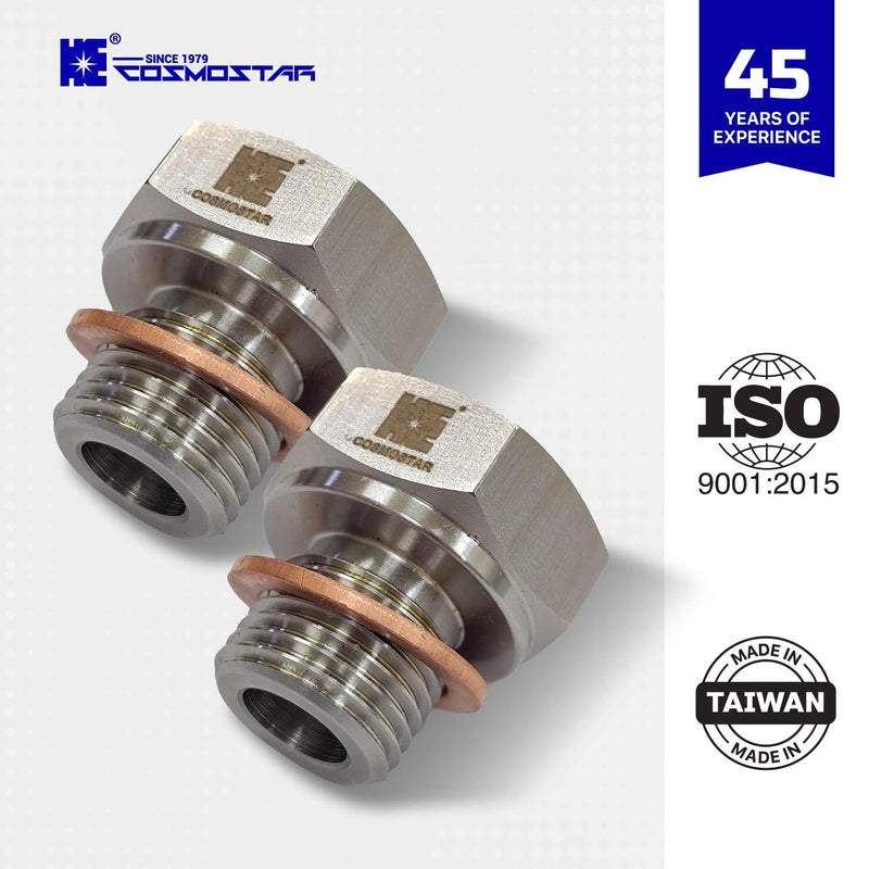 Cosmostar Stainless Steel Oil Pressure Sensor Adapter – M16-1.5 Male to 1/8" NPT Female, Compatible with GM LS Engines LS1 LSX LS3 5.3L 6.0L | High-Durability, Leak-Proof Precision for Engine Swaps