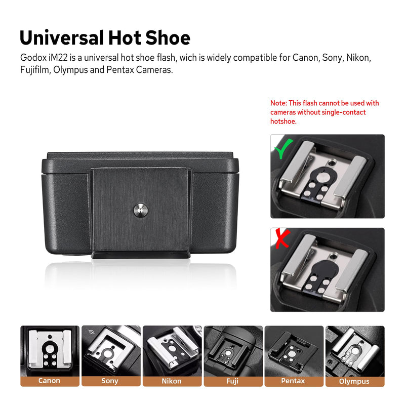 Godox M22 Mini Camera Flash | Ultra-compact lightweight for portable shooting.