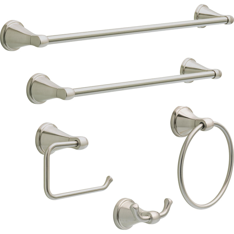 Delta Faucet Becker (1-Pack) 24" Bathroom Towel Rack/Bar, SpotShield Brushed Nickel, Wall Mounted BCK24-DN