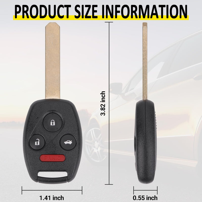 Key Fob Replacement for 2003-2007 Honda Accord Car Keyless Entry Remote Control,OUCG8D-380H-A 35111-SHJ-305,4 Buttons, 2Pcs