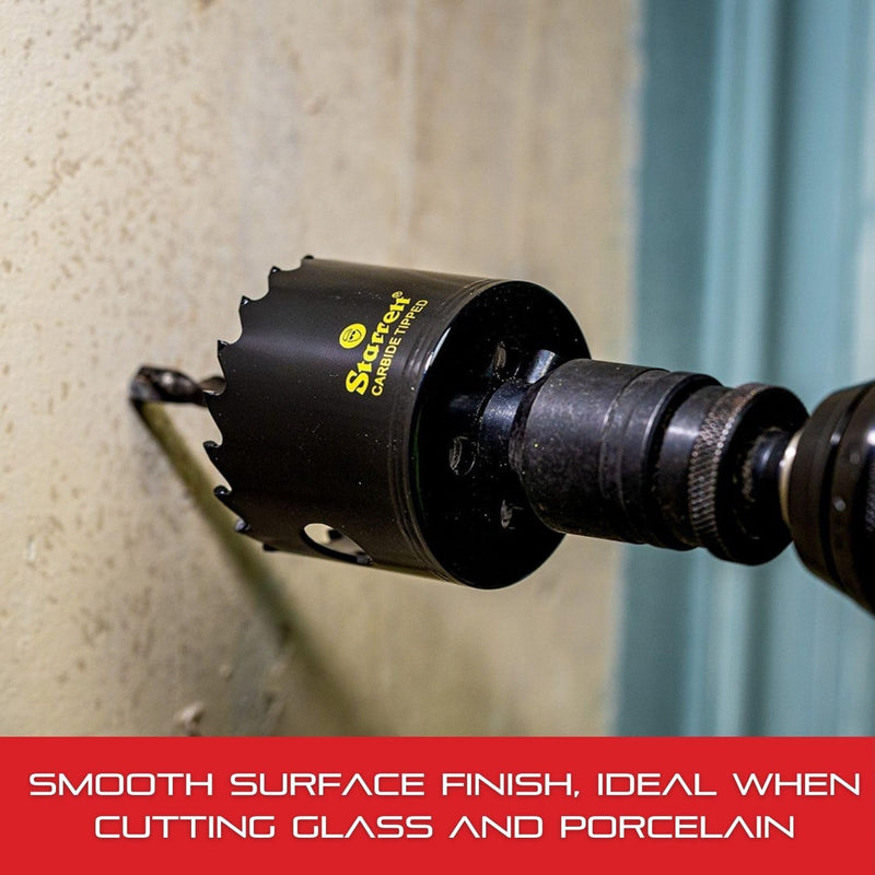 Starrett Carbide Tipped Hole Saw with Premium Quality Surface Finish - Ideal for Wood, PVC and Fiberglass - 3 Teeth per Inch, 2-1/4" Diameter, 1-5/8" Cutting Depth - CT214 2-1/4"