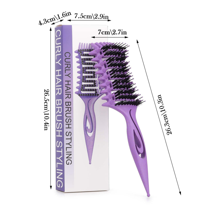 Curly Hair Brush,Eastrise Detangle Hair Brush,Easy Detangling Vented Hair Styling Comb for Salons, For Combing and Shaping Men's and Women's Curls to Reduce Pulling and Curl Separation(Purple) Purple